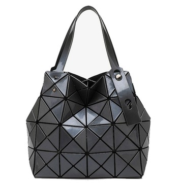 伊卡柔Ikary-時尚迷你鑽石鏡面單肩水桶包638-灰色