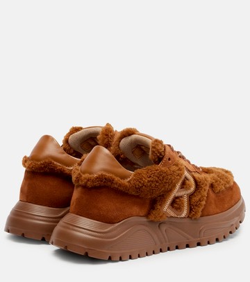 Bogner Malaga 27 suede-trimmed shearling platform sneakers