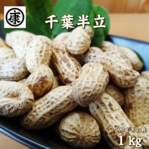 千葉県産落花生 最高級品種 千葉半立 殻付き 令和5年産 1kg (500g×2袋)チャック付袋入 お中元　お歳暮