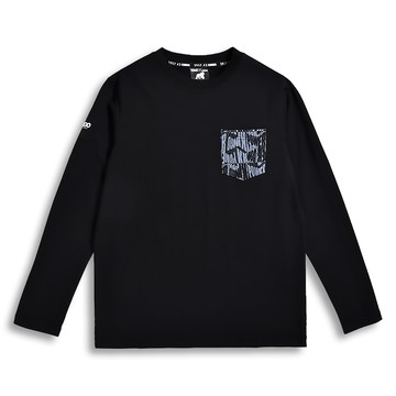 KINGO男款｜口袋配布花長袖T 521103