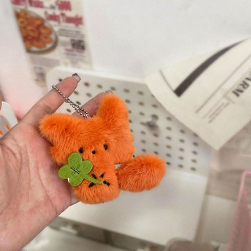 ✨桃園出貨✨可愛小狐狸掛件白狐毛絨玩偶鑰匙扣超萌小鼻噶揹包掛飾治癒玩偶