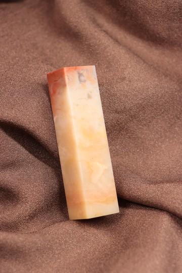 【日好手工刻印・開戶寶寶姓名單章】紅橘色老撾石 D35