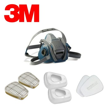 3M 6502QL防毒面具 + 3M 6006濾罐 + 5N11濾棉+ 3M 501濾蓋 七件組
