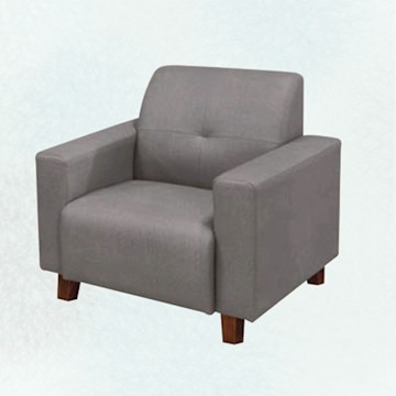 文創集 賽拉灰耐磨皮革單人座沙發椅-84x79x86cm免組