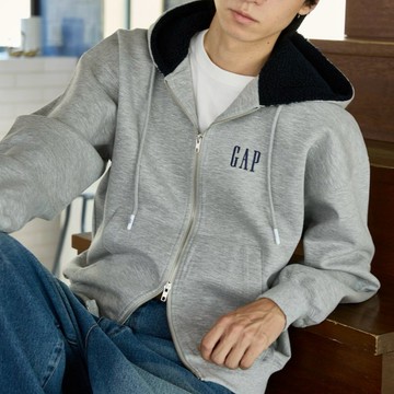 PUBLUX x GAP 撞色 拼接 連帽外套 絨毛帽 雙拉鏈 三色
