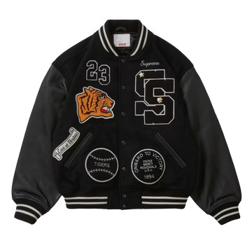 TIGER VARSITY JACKET BLACK