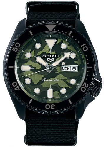 SEIKO 精工錶 5 Sports 系列潮流機械錶 4R36-13B0G(SRPJ37K1)-42.5mm-迷彩綠面帆布【刷卡回饋 分期0利率】【APP下單點數13倍送】
