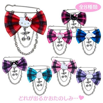 小禮堂 《盲盒拆賣》Sanrio 三麗鷗 蝴蝶結造型別針 (搖滾甜心)