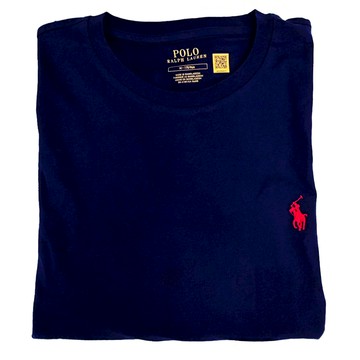 【RALPH LAUREN】POLO刺繡小馬中性長袖薄款T恤上衣(藍色/M號)