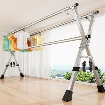 不鏽鋼曬衣架晾曬架X型晾衣架落地折疊晾衣架折疊晾衣架落地立式室內陽臺臥室不銹鋼室外x型伸縮桿曬被子