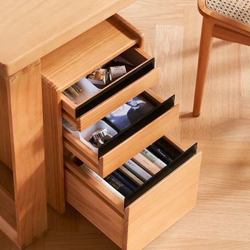 可移動文件櫃實木辦公收納櫃三抽斗櫃床頭儲物多格推拉活動桌下櫃J-40公司貨