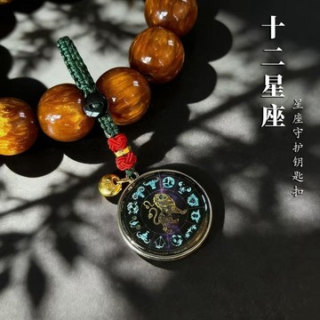 ✨蝦皮優選熱賣🌸【道士推薦】爆款十二星座守護羅盤鑰匙扣掛件帶福袋輕奢潮流