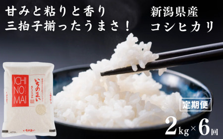 令和5年産新米 新潟県産コシヒカリ「いちのまい」2㎏×6回 計12㎏ 米・食味鑑定士お墨付き 新米 精米したてを発送 こしひかり 糸魚川 白米