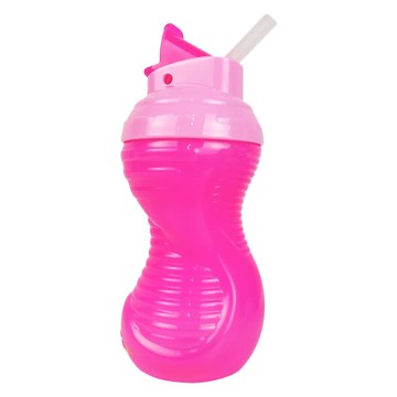 munchkin 滿趣健 好握吸管防漏杯 柔軟矽膠吸嘴不傷牙齦 無BPA  296ml  粉色  1個