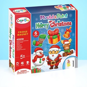 圣誕節萬圣節冰箱貼彩繪石膏娃娃涂色幼兒園diy創意手工涂鴉玩具