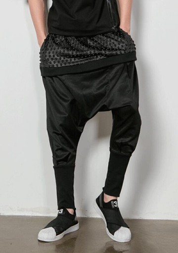 FINDSENSE MD 韓國 男 街頭 時尚 黑白兩色 蝙蝠褲 哈倫褲 寬檔休閒褲 潮人款 休閒長褲