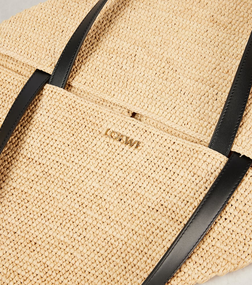 Loewe Puzzle Fold XL raffia tote bag