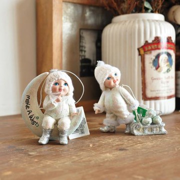 外貿鄉村田園圣誕小娃娃男孩女孩趣味場景擺件裝飾品禮物