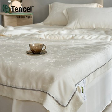 A類母嬰蠶絲100支蘭精天絲提花夏涼被裸睡冰絲空調被芯床包款被子寢具床包組床組