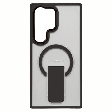 Bebehome 膚感磨砂磁吸支架手機殼 支援MagSafe  透明黑  三星 S26 Ultra