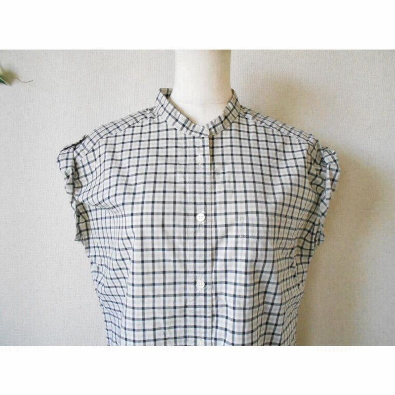 【マーガレットハウエル】チェックブラウスAラインコットン(III) COTTON LINEN CHECK（シャツ/ブラウス）｜MARGARET HOWELL
