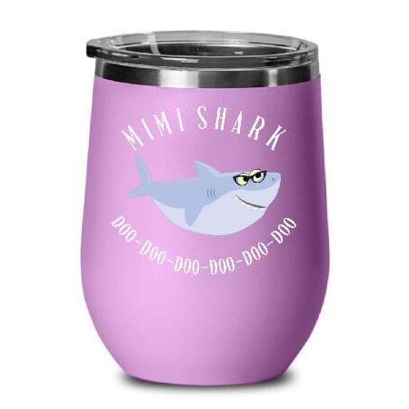 Mimi Shark Doo Doo Wine Tumbler Funny Mimi Gifts for Grandma from Granddaughter Shark Tea Cup for Women Gag Gifts for Mom Coffee Mugs for Mothers