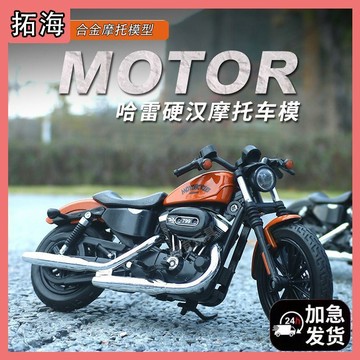 ✨壹灣出貨✨原廠模型1:18哈雷硬漢lron883仿真閤金摩託車收藏複古機車擺件
