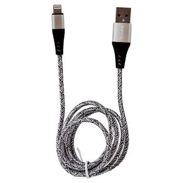Kinyo 蘋果SR強化充電傳輸線 23g  銀色 + 黑色  1條  1m