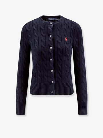Cotton cardigan with contrasting logo - POLO RALPH LAUREN - gender_Woman