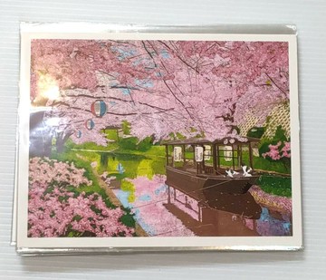 台灣藝術家 - 【林宗範系列】粉櫻織天 花雨紛飛-幸福明信片 P2023-19