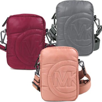 MICHAEL KORS 大圓標LOGO防潑水尼龍斜背手機包(兩款多色可選)