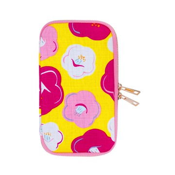 拉鍊護照包 / 手機錢包 / 旅行護照夾 - 和風冬日樁花(粉)