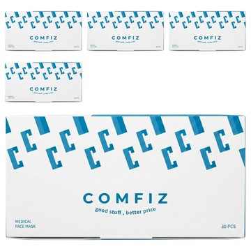Comfiz 康菲 平面醫療口罩 17.5 x 9.5cm  青煙藍  5盒  30片