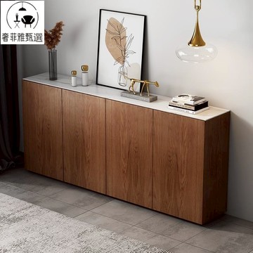 附發票 北歐現代簡約巖板餐邊櫃  廚房客廳儲物櫃  鞋櫃  家用靠 墻高櫃  玄關櫃