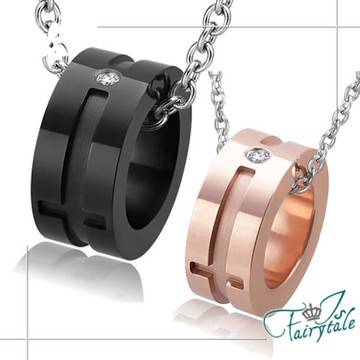 【伊飾童話】情人節限定-神聖光束 鈦鋼情人對鍊組 買再送保暖毯