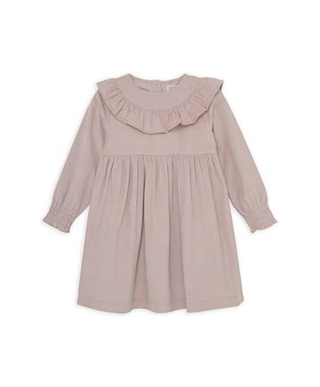 有機棉燈芯絨長袖洋裝(藕粉)92cm