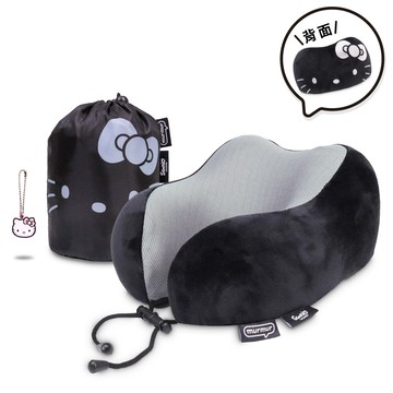 murmur 山丘頸枕（附收納袋）│hello kitty（低調黑）附吊飾_廠商直送
