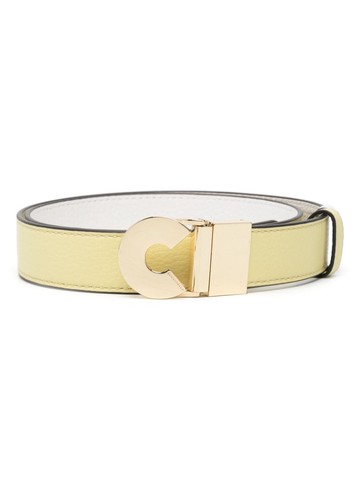 Coccinelle - logo-buckle leather belt - women - Calf Leather - L - Yellow