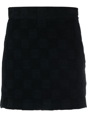 AMBUSH - monogram-debossed mini skirt - women - Polyamide/Cotton - S - Black