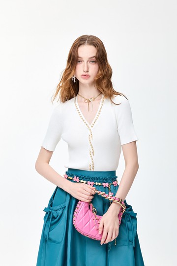 小香風鏈飾針織上衣