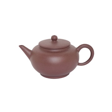 紫砂壺 深褐色 扁蓋 200ml「茶有大益」