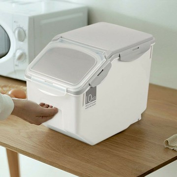 免運 開立發票 日本裝米桶家用防蟲防潮密封專用儲存罐米缸米箱面粉桶大米白色桶