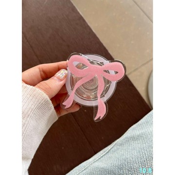 ins蝴蝶結少女粉磁吸支架可拆卸伸縮氣囊支架MAGsafe超強吸附力女