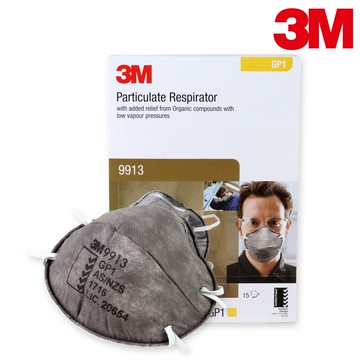 【3M】頭戴式口罩 活性碳口罩 碗型拋棄式口罩 9913 防護口罩 工業口罩 GP1等級 15片/盒