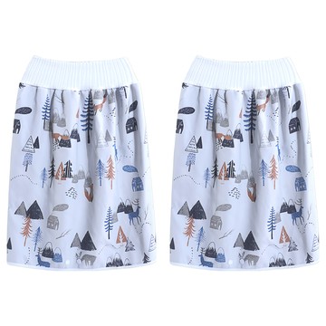 OhBabyLying 寶寶高腰防水隔尿裙  4-8歲適用  裙子長度45cm  M  冰雪樂園  2件