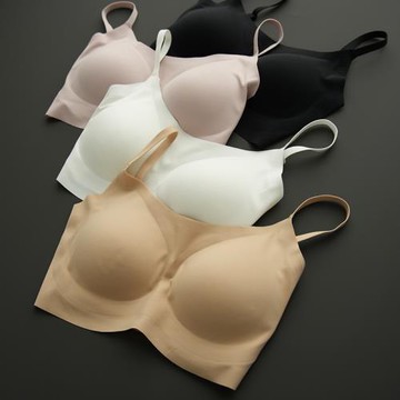 裸感 女士無鋼圈文胸 薄款一片式無痕胸罩 背心式內衣春夏款女裝