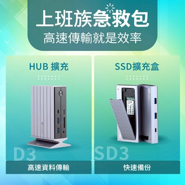 【上班族急救包】HUB 擴充盒 + 擴充盒｜D3+SD3