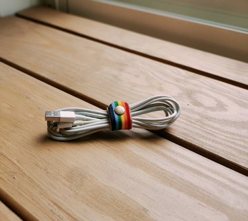 【YOYO文創】彩虹收納線 整線 真皮 充電線 APPLE OPPO SAMSUNG