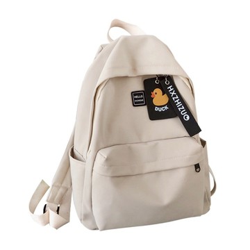 KOKOYI 韓版少女防潑水小清新雙肩學院風外出後背包 - 尼龍面料  白色  單一尺寸