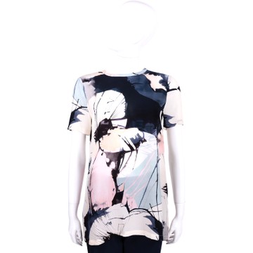 PHILOSOPHY 米x藍色潑墨設計雪紡短袖上衣